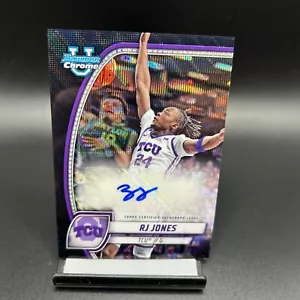 2024-25 Bowman Chrome U #84 RJ Jones Black Wave Auto TCU Horned Frogs - Picture 1 of 2