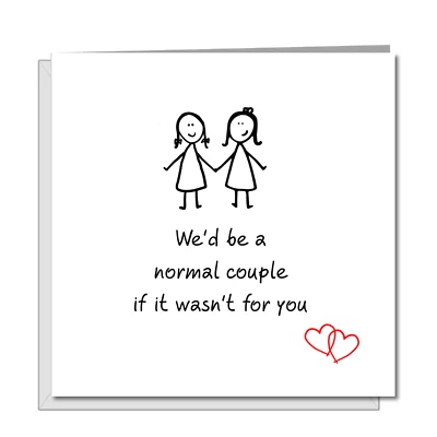 LGBTQ Lesbian Birthday Card Valentines Card Her Funny Gay Love Female Partner - Image 1 of 4