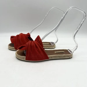 Louise et Cie Camille Slide Espadrille Sandals Front Knot Suede Burnt Orange 7 - Picture 1 of 10