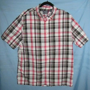 Mens Chaps Performance SS Button-Up Shirt. Size Large Black/Red/White Plaid. - Picture 1 of 2