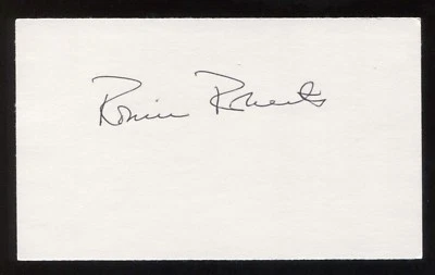Robin Roberts Signed 3x5 Index Card Autographed Vintage Baseball Hall of Fame - Image 1 of 2