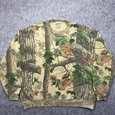 Vintage Jerzees Outdoors Sweatshirt Mens 2XL Camo RealTree Hardwoods 90s USA XXL - Image 1 of 4