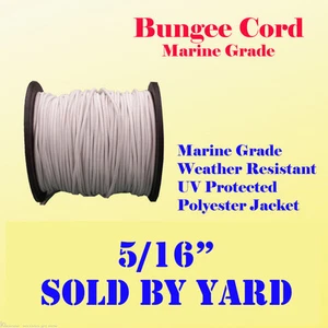 5/16" venduto da cantiere Premium grado marino bungee shock cavo elastico UV bianco 8 mm - Foto 1 di 2