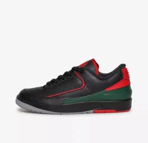 Nike Air Jordan 2 Retro Bajo Navidad Negro Rojo Talla 5Y FJ6869 006 Nuevo - Imagen 1 de 10
