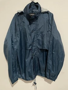 Huski Explorer Mens Lightweight Hooded Wind Rain Jacket Blue Size S Oversized - Picture 1 of 10