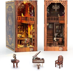 Book Nook Kit for Adults, DIY Miniature Booknook Kit with Led Light, 3D Wooden B - Picture 1 of 12