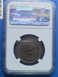1852 Venezuela 1 Centavo, NGC XF 45 - Picture 1 of 2