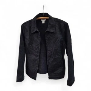 Talbots Damen Small Petite schwarz bestickt Stretch Jacke Reißverschluss vorne - Bild 1 von 5