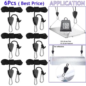 3 pares de perchas de cuerda ajustables de 1/8 de pulgada de alta resistencia para colgadores de cuerda ligeros de crecimiento - Imagen 1 de 18