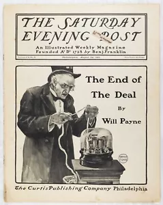 AUG 24 1901 Stock Ticker Broker Wall Street SATURDAY EVENING POST FULL MAG M460 - Foto 1 di 9