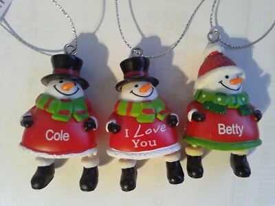 Ganz Snowman Ornament Jolly Jingles Christmas Bell Personalized Any Name