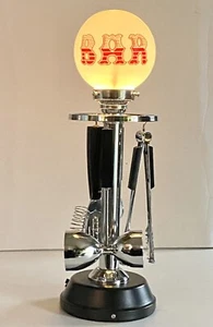 Vintage Bar Globe Lamp Post Barware Accessory Set Barware Light with Utensils - Picture 1 of 7
