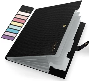 Expanding File Folder, Letter Size Accordion File Organizer, 5 Pocket Folders... - Picture 1 of 7