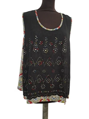 Joe Browns Sleeveless Top Embroidered Pattern UK18 T2870 JNR172 - Image 1 of 4