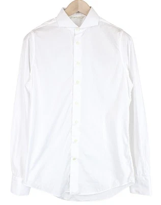 Suitsupply Uomo Camicia Formale ~ S Bianco Puro Cotone Extra Slim Manica Lunga - Immagine 1 di 4