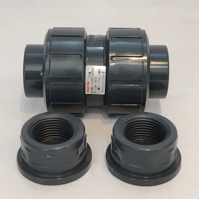 ASAHI VTCZZUES4025 25mm 1in PVC True Union Ball Check Valve EPDM Socket/Threaded - Image 1 of 4