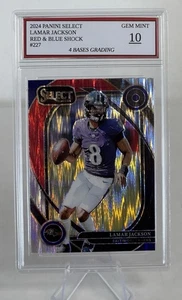 2024 Panini Select Lamar Jackson Red & Blue Shock Prizm #227 Ravens Gem Mint 10! - Picture 1 of 1