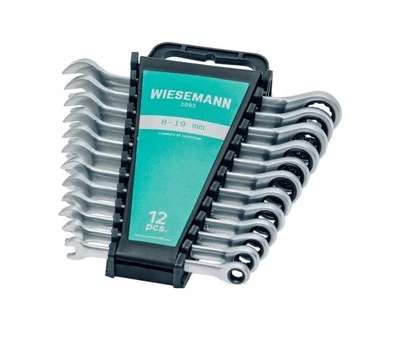WIESEMANN 1893 Ratchet Spanner Set 12 pcs. 8-19mm with 72 Teeth