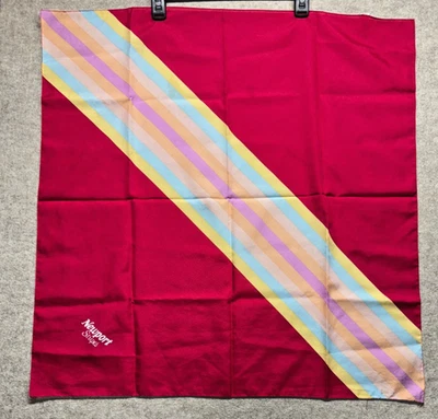 Pañuelo bufanda vintage Newport rayas rojo rosa 29x29 años 70 80 Foto 1 de 4