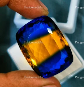 100 Ct Doublet Glass Stone Multi Color Tourmaline Cushion Stone Loose Gemstone - Picture 1 of 7