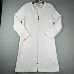 Diamond Tea Long Sleeve Zipped Robe Zip Womens XS Pink Cozy Pockets - Picture 1 of 13