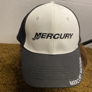 Mercury Marine Hat Mercury Outboards Racing National Black Wht Embroidered NWOT - Picture 1 of 7
