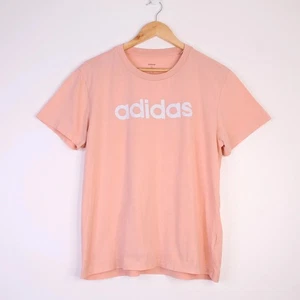 Adidas Women’s Coral T-Shirt Size S | Logo Print | 100% Cotton Casual Tee - Picture 1 of 8