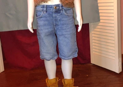 H & M Boys Snap/Zip 4 Pockets Adjustable Waist Short Denim Shorts Size 6 - Image 1 of 4