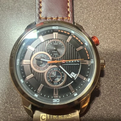 CURREN Chronograph 8291 Quartz Analog Men's Watch New Battery Free Shipping - Image 1 of 4