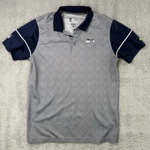 Camisa Polo Seattle Seahawks Para Hombres Gris Medio Azul Marino NFL Fútbol Dri Fit Nike - Imagen 1 de 9