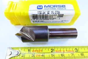 NEW MORSE CUTTING TOOLS 3/4" HSS BUR 82 DEGREE 25588 COUNTERSINK CHAMFERING BURR - Picture 1 of 3