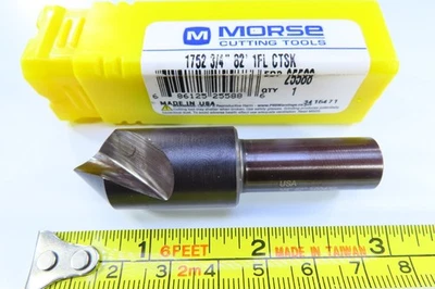 NEW MORSE CUTTING TOOLS 3/4" HSS BUR 82 DEGREE 25588 COUNTERSINK CHAMFERING BURR - Image 1 of 3