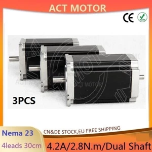 ACT 3PCS Nema23 stepper 23HS2442B 4.2A 425oz-in 112mm dual shaft Schrittmotor - Bild 1 von 7