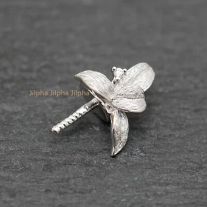 Conector de fianza colgante de hojas de copa de perlas de plata de ley fina con pasador A5417 - Imagen 1 de 6