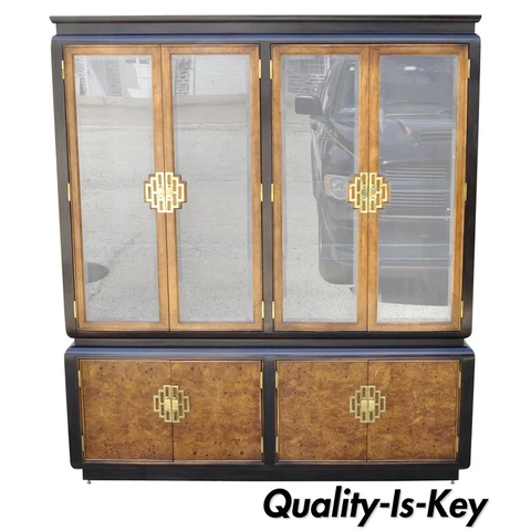 Century Furniture Co Chin Hua Burl Wood James Mont China Display Cabinet Hutch Cover