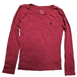 Polo Ralph Lauren Girls Long Sleeves Shirt Pinkm 8-10 Knit - Picture 1 of 3