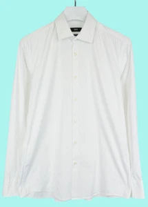 HUGO BOSS Jenno Slim Fit Stretch Shirt Men's US 16 White Button Up Spread Collar - Picture 1 of 11