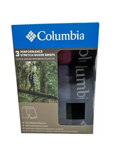 Columbia Men's Boxer Briefs Performance Stretch XL 40-42 3-Pack Red/Blue/Black - Picture 1 of 3