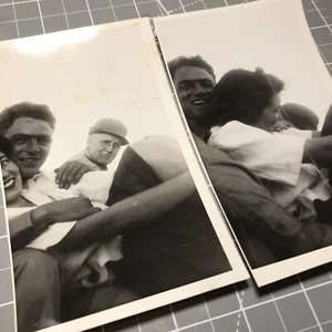 Central Texas Vintage Foto Paar mit Bauernblick 2 Stück 0452 - Bild 1 von 15