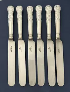 6 English Sterling Handle DINNER KNIVES 11" KING'S PATTERN Francis Higgins 1891 - Picture 1 of 9