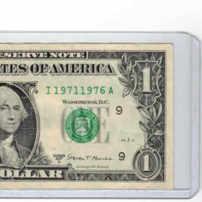 $1 TOMBSTONE/DOUBLE DATE NOTE "19711976", 1971  AND  1976 - Image 1 of 3