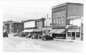 Custer SD Main Street Storefronts Jack's Cafe Old Cars Real Photo Postcard - Picture 1 of 2