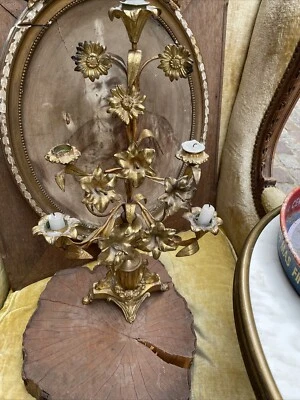 Ancien Chandelier Candélabre Bougeoir Bronze Napoléon III  - Photo 1/4