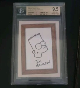 2001 INKWORKS SIMPSONS SKETCH CARD 9.5 JIM REARDON BART SIMPSON SK8 RARE 179/249 - Picture 1 of 3