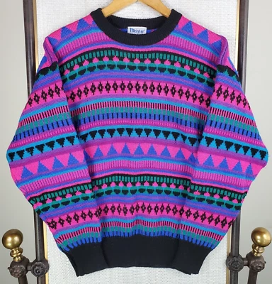 Suéter De Colección HAGEMEISTER San Fran Talla Pequeña Para Hombres 100% Nuevo Lana Neón Azteca Nórdico Foto 1 de 4