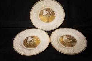 3 Wedgwood 5227 Torbay Gold Essteller gleiche Bilder 10 5/8" - Bild 1 von 1