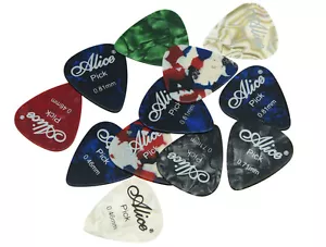 12pcs Alice Guitar Pick Picks Celluloid Plectrum Plectrums Assorted Colors - Picture 1 of 4