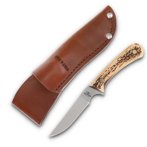 BEAR & SON CUTLERY USA KNIVES STAG DELRIN BIRD & TROUT HUNTING KNIFE W SHEATH - Picture 1 of 1