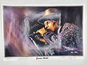 Junior Wells signiert 11x16"" Lithographiedruck/1000 Autogramm Blues Foto LESEN Jr - Bild 1 von 13