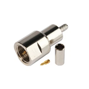 FME Male Crimp Connector Nickelplated Connector for RG174 RG178 RG316 LMR100 - Picture 1 of 3